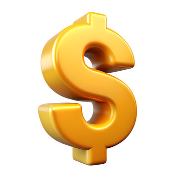 Dollar 3d icon PNG photo, 3d dollar sign in render style PNG icon  on transparent background. Digital 3d dollar icon, 3d dollar  icon PNG Illustration