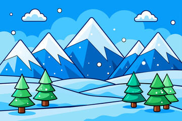Obraz na płótnie Canvas winter mountains background is tree
