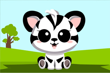 Obraz premium zebra cute background is tree