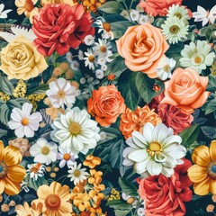 Fototapeta premium Assorted Vibrant Blooms in Full Display 