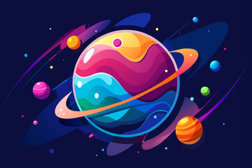 Naklejka premium planet template background is