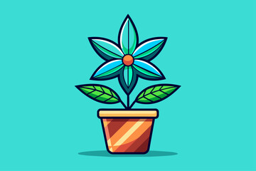 pot flower icon background is