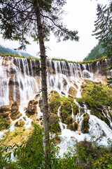 Waterfall at the Sparkling Sea in Jiuzhaigou, Sichuan, China