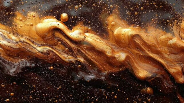 Abstract background loop animation dark chocolate and peanut butter,