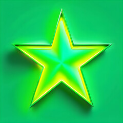 Fototapeta premium Emerald Illumination: Exploring the Artistry of Green Neon Stars(Generative AI)