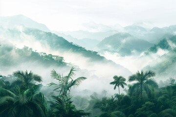 Fototapeta na wymiar Lush tropical rainforest 
