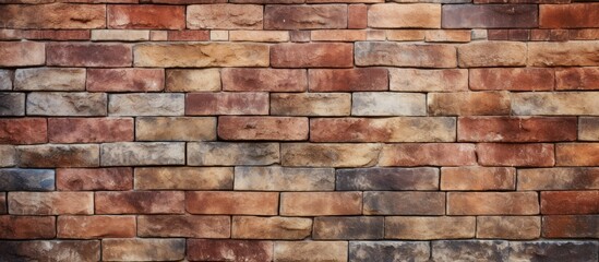 Texture background of brick wall in red and brown tones