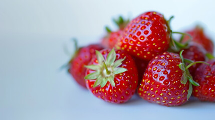 Strawberries on a white background. Selective focus. Nature.
