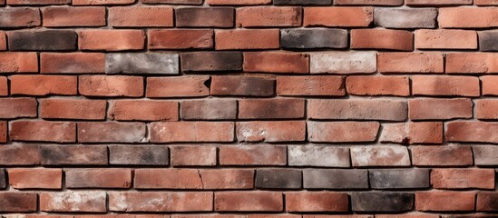 Red brick wall texture background with decorative tiles. High quality image.