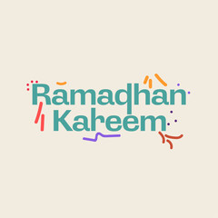 Hand lettering ramadan kareem vector illustration