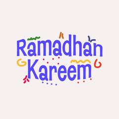 Ramadan Kareem handwritten .Modern Calligraphy Hand Lettering for Printing,background ,logo, for posters, invitations, cards, etc. Typography .