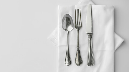 fork and knife on a napkin
