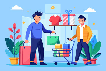 shopping men template