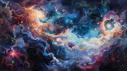 Star-studded galaxy cosmology background - obrazy, fototapety, plakaty