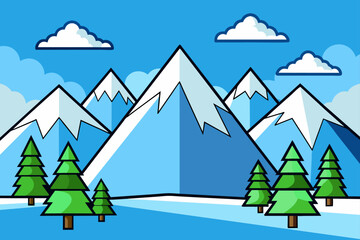 Snow-covered mountains rise majestically in the background, with a lone evergreen tree standing defiant in the foreground.