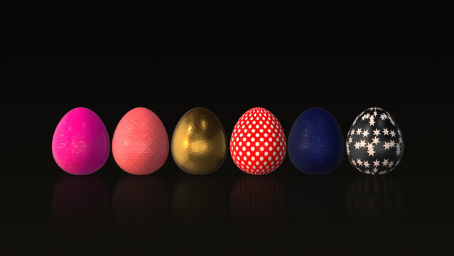 The Easter Sunday theme of colored eggs