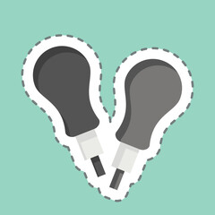 Sticker line cut AWL. related to Shoemaker symbol. simple design editable. simple illustration