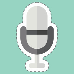 Sticker line cut Favourite. related to Podcast symbol. simple design editable. simple illustration