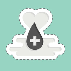 Sticker line cut Blood Drops. related to Blood Donation symbol. simple design editable. simple illustration