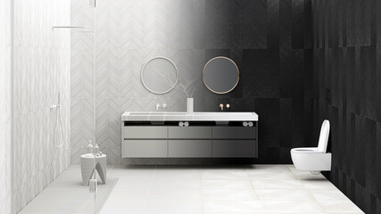 Bathroom renovation, assembly, architecture, design, BIM project, 3d rendering, 3d illustration, Wireframe