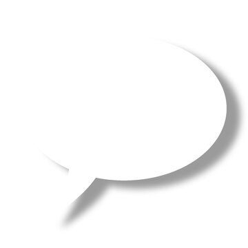 Talking bubble icon on transparent background. Chat bubble with realistic shadow. Png image.
