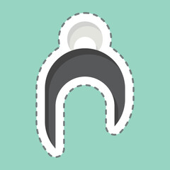 Sticker line cut Hair Style. related to Fashion symbol. simple design editable. simple illustration