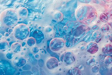 macro photo of soapy bubble water - obrazy, fototapety, plakaty