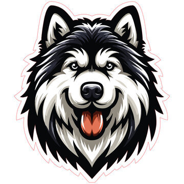Alaskan Malamute mascot vector illustration on white background
