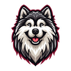 Fototapeta premium Alaskan Malamute mascot vector illustration on white background