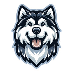 Naklejka premium Alaskan Malamute mascot vector illustration on white background