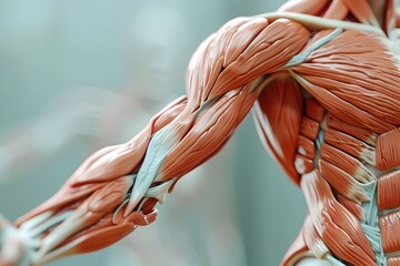 Obraz na płótnie Canvas 3D Render of Medical Depicting Intricate Arm Muscle and Tendon Structure for Professional Education