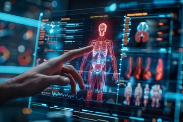 Holographic Medical Interface Illustrating In-Depth Anatomy with Touchless Control for Advanced Diagnostics