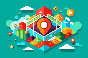 Fototapeta premium maps icon background is