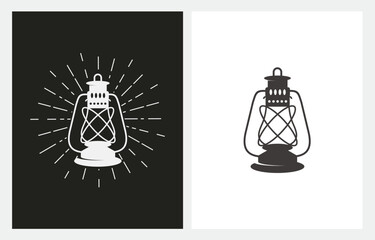 Vintage Shining Lantern Light Starburst logo design inspiration