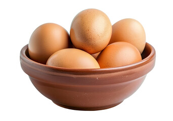 Bowl with eggs isolated on transparent background