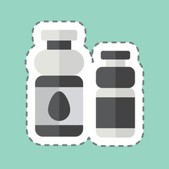 Sticker line cut Soft Drink. related to Picnic symbol. simple design editable. simple illustration