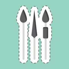 Sticker line cut Lance. related to Kenya symbol. simple design editable. simple illustration