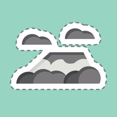 Sticker line cut Mount kilimanjaro. related to Kenya symbol. simple design editable. simple illustration