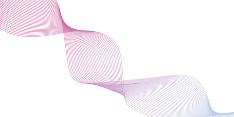 Pink ribbon isolated on white. Abstract blend wave lines and technology background. Background lines wave abstract stripe design. White background, mesh abstract, vector gradient line soft blend.	