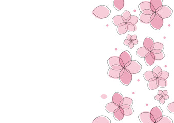 ピンク色の花のフレーム