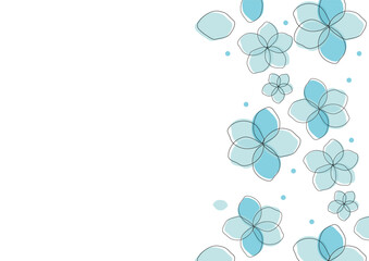 水色の花のフレーム