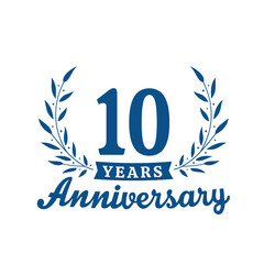 Celebrating 10 years anniversary logo design template. 10th anniversary celebrations logotype. Vector and illustrations.