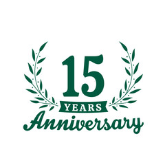 Celebrating 15 years anniversary logo design template. 15th anniversary celebrations logotype. Vector and illustrations.