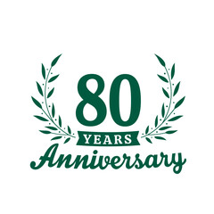 Fototapeta premium Celebrating 80 years anniversary logo design template. 80th anniversary celebrations logotype. Vector and illustrations.