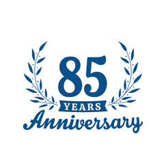 Celebrating 85 years anniversary logo design template. 85th anniversary celebrations logotype. Vector and illustrations.