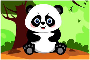 Obraz premium panda cute background is tree