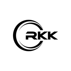 RKK letter logo design with white background in illustrator, cube logo, vector logo, modern alphabet font overlap style. calligraphy designs for logo, Poster, Invitation, etc.