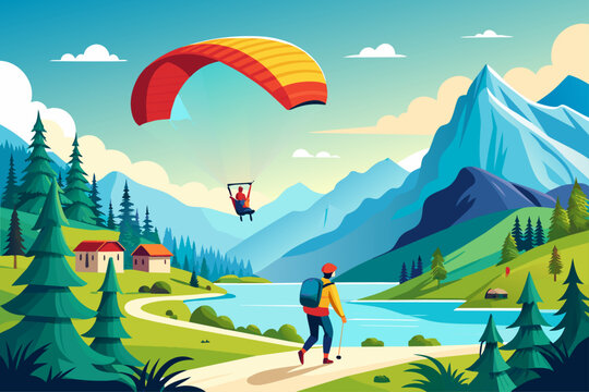 paragliding sport background