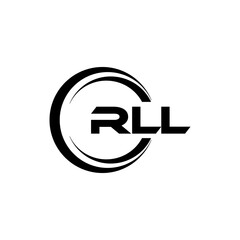 RLL letter logo design with white background in illustrator, cube logo, vector logo, modern alphabet font overlap style. calligraphy designs for logo, Poster, Invitation, etc.