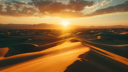 Desert dunes at sunset - obrazy, fototapety, plakaty